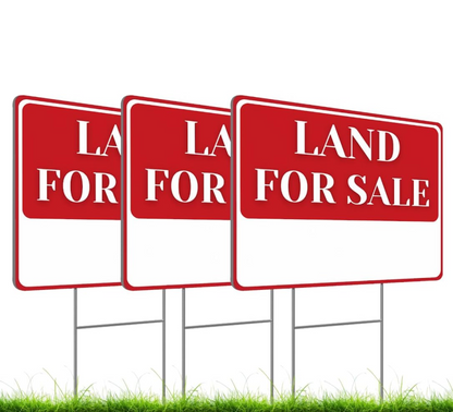 3X Double Sided 12x16 Inches Land for Sale Yard Sign with Metal Stakes